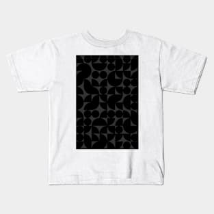 Black Colored Geometric Pattern - Shapes #1 Kids T-Shirt